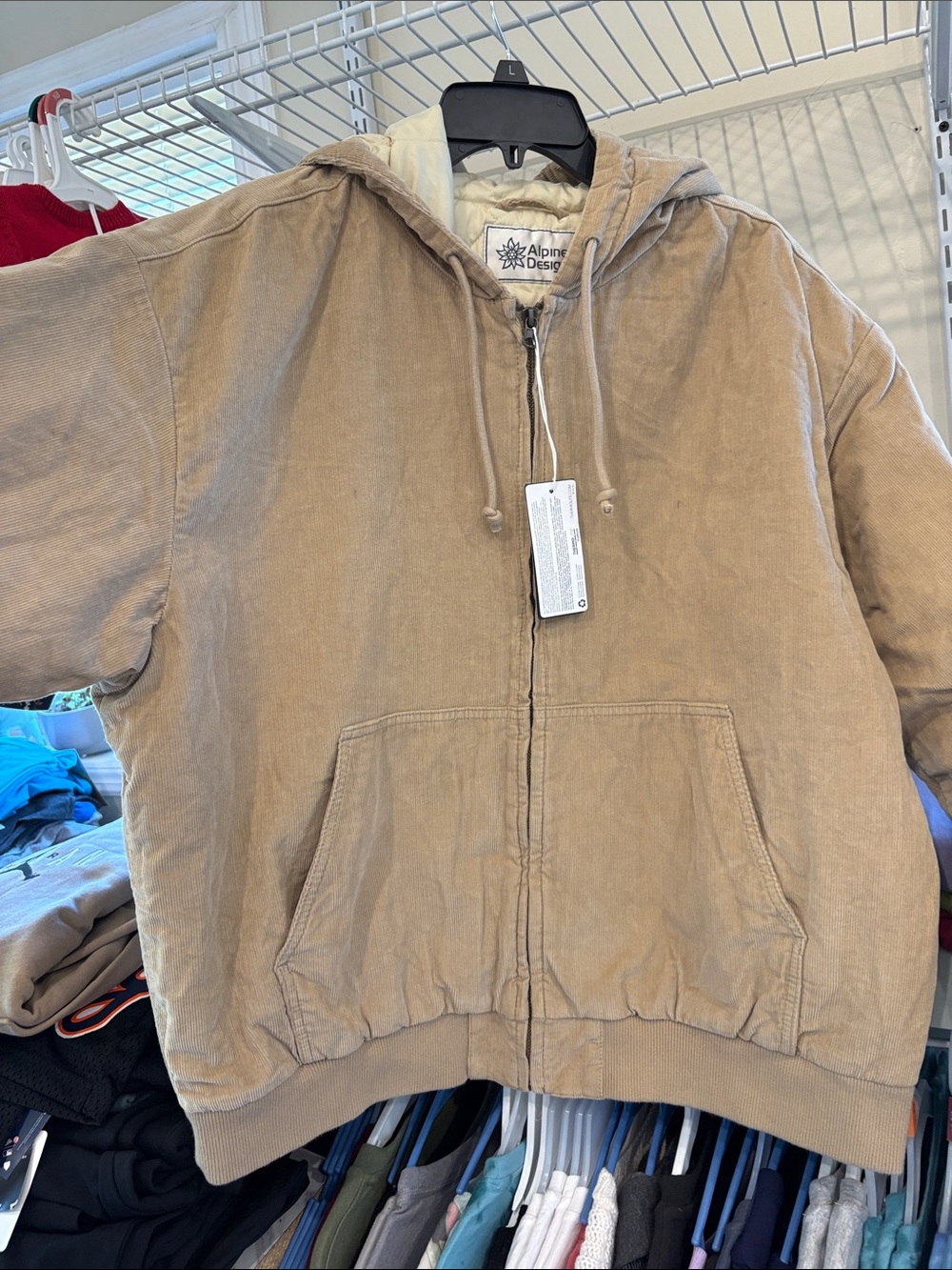 Alpine Design women’s Hooded Corduroy Jacket - Beige